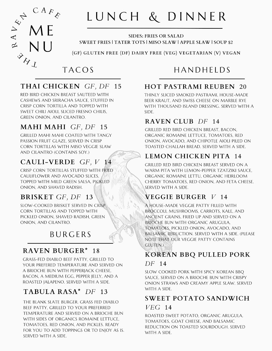 Raven Cafe Menu - Image 2