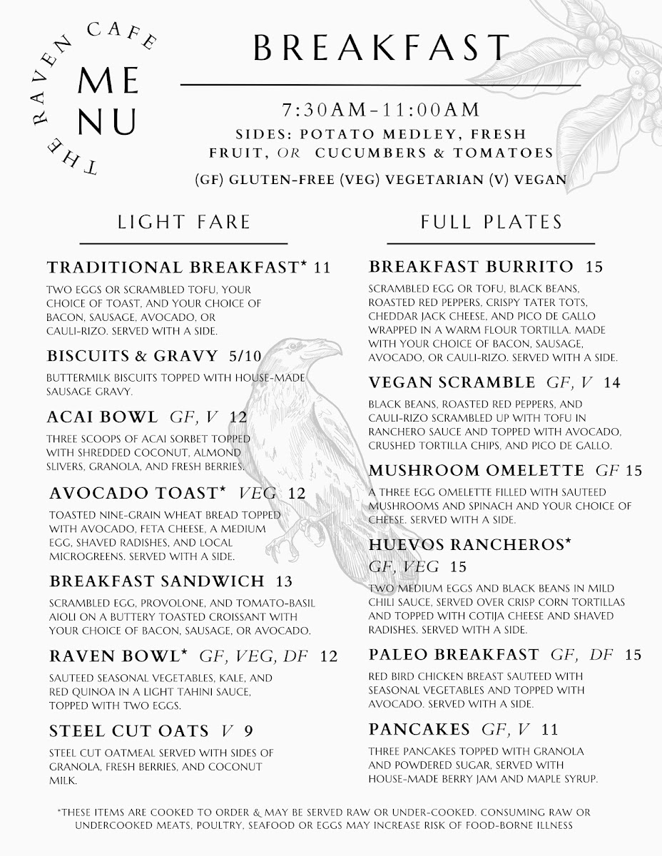 Raven Cafe Menu - Image 3
